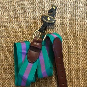 Barrons-Hunter purple and green stripe ribbon belt